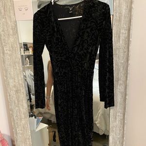 Windsor Black Patterned Slit Dress